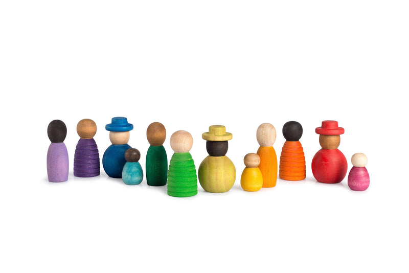 Grapat Wood 'Together' Coloured Nins 12pcs