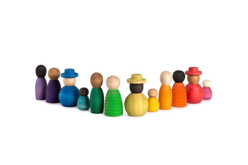 Grapat Wood 'Together' Coloured Nins 12pcs