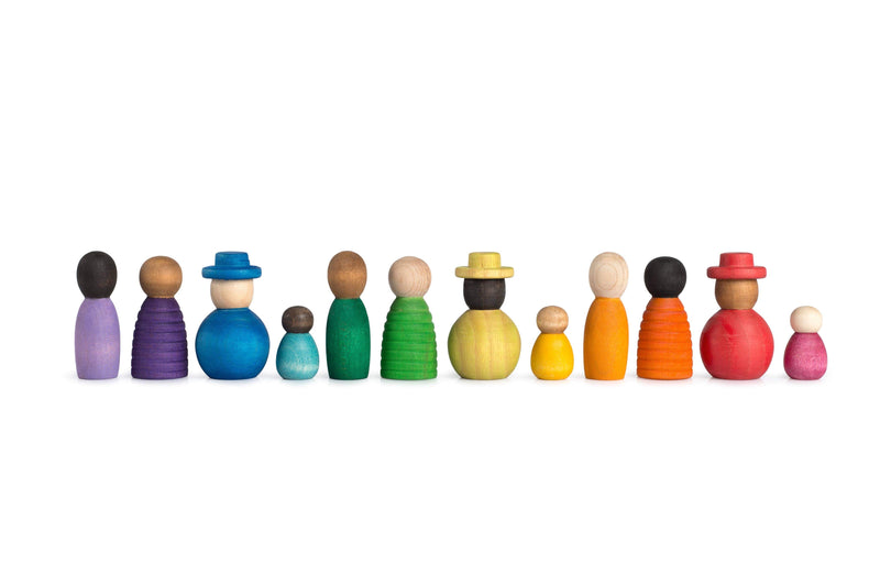 Grapat Wood 'Together' Coloured Nins 12pcs