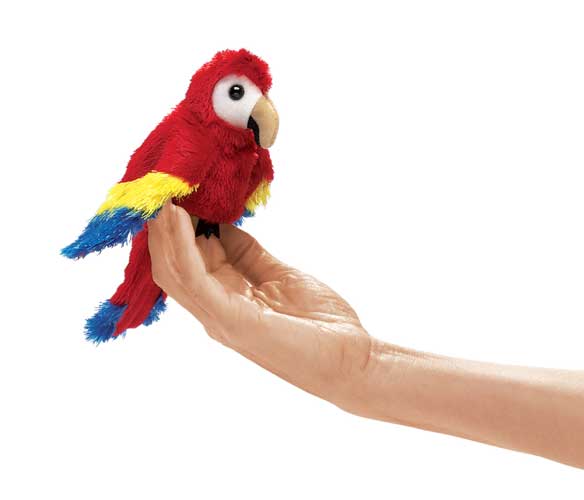 Folkmanis Mini Scarlet Macaw Finger Puppet