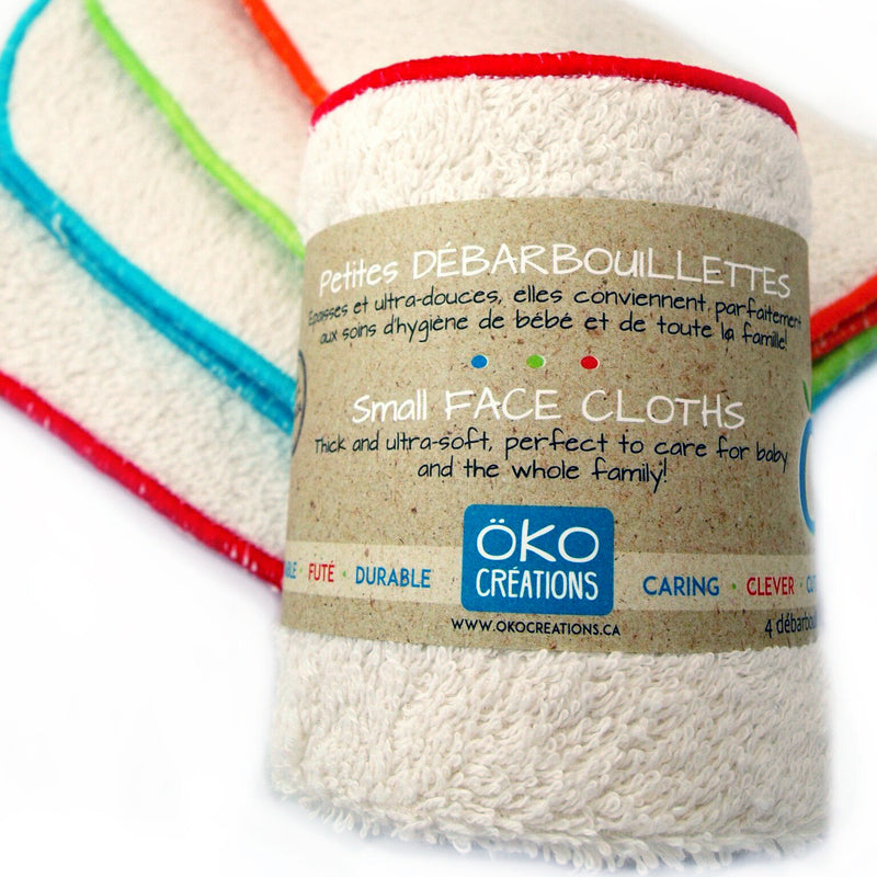 Oko Creations Small Organic Cotton Face Cloths, 4 pack