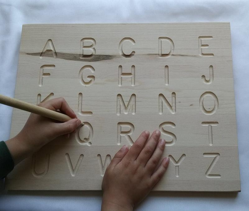 BeginAgain - Wooden Alphabet & Numbers Tracing Boards w/ Stylus